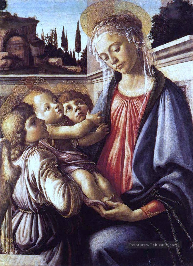 Vierge à l’Enfant et Deux Anges Sandro Botticelli Peintures à l'huile